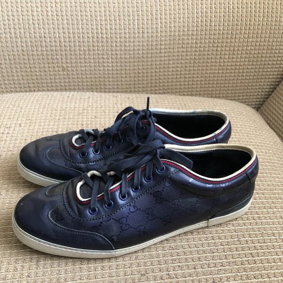 Gucci Men Blue Monogram Sneakers